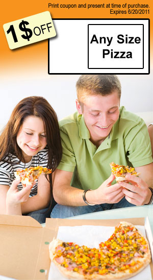 pizzas subs - - Jackson, MI - - Save Time Convenience Stores - Pizza Slice - 1 OFF Any Size Pizza